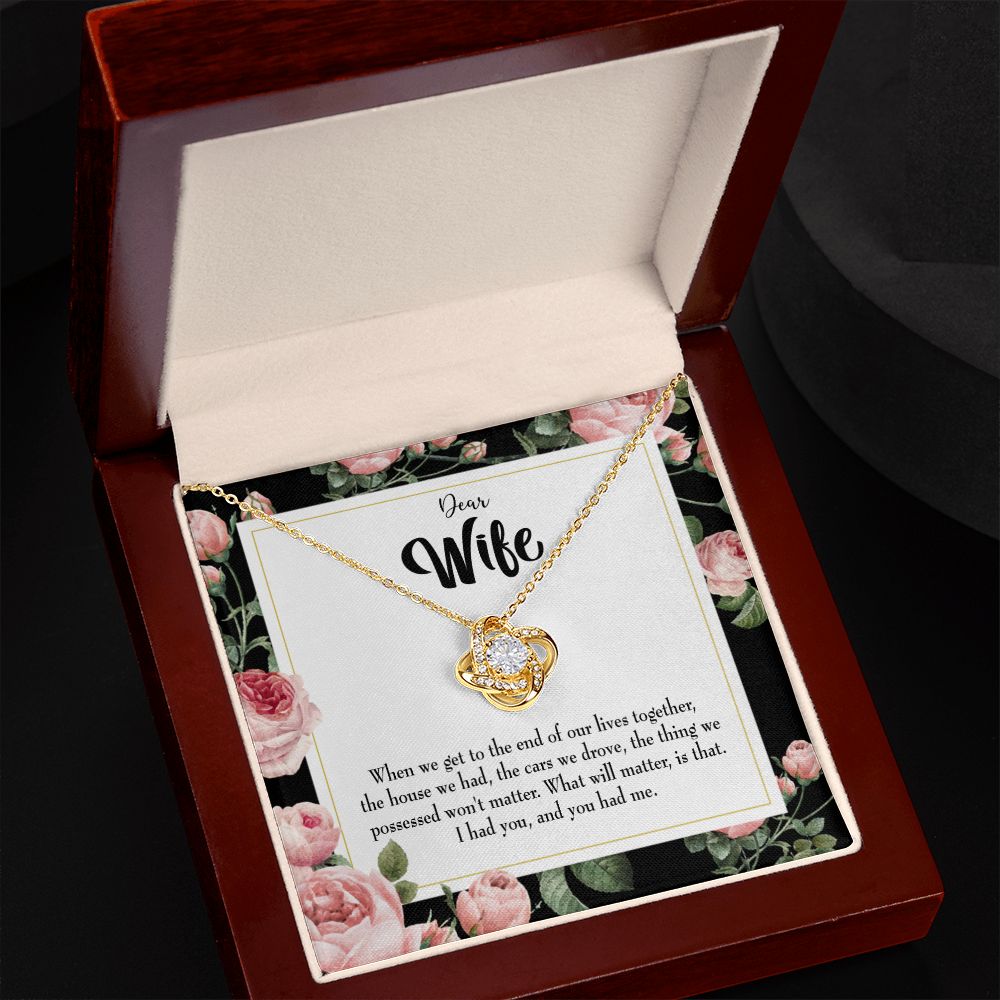 To My Wife Have Each Other Infinity Knot Necklace Message Card-Express Your Love Gifts