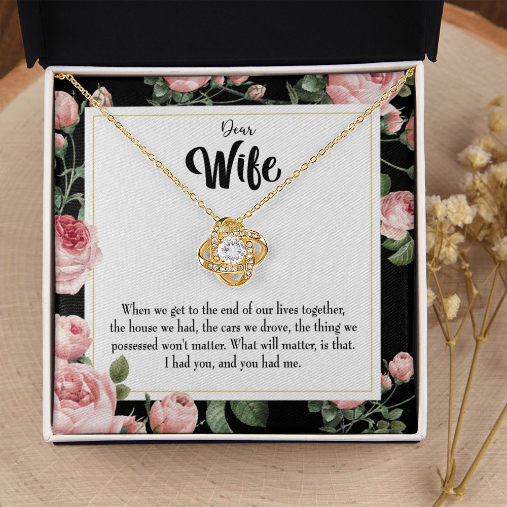 To My Wife Have Each Other Infinity Knot Necklace Message Card-Express Your Love Gifts