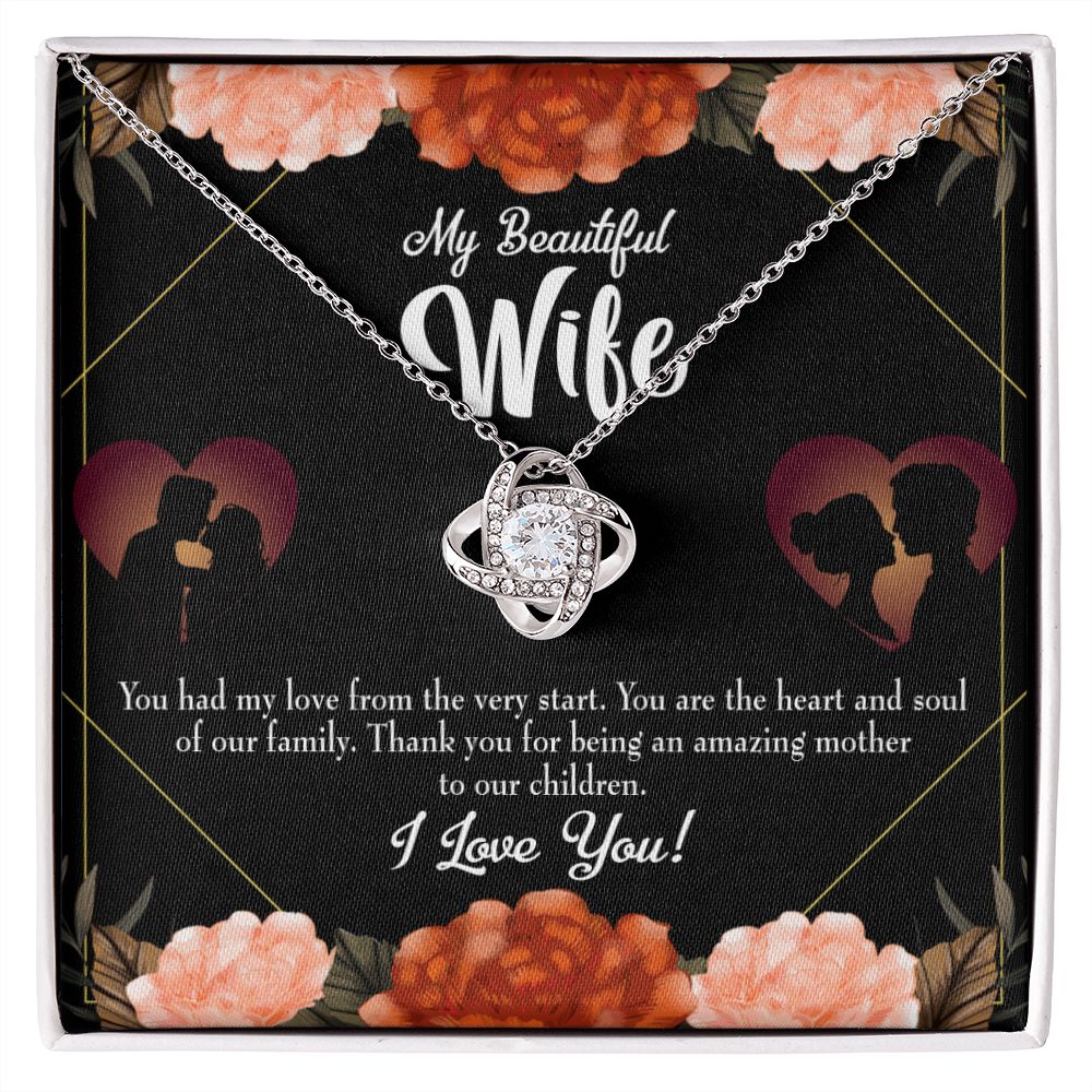 To My Wife Heart and Soul Infinity Knot Necklace Message Card-Express Your Love Gifts