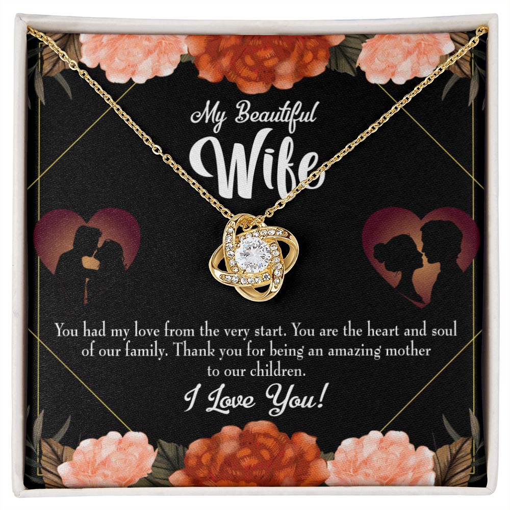 To My Wife Heart and Soul Infinity Knot Necklace Message Card-Express Your Love Gifts