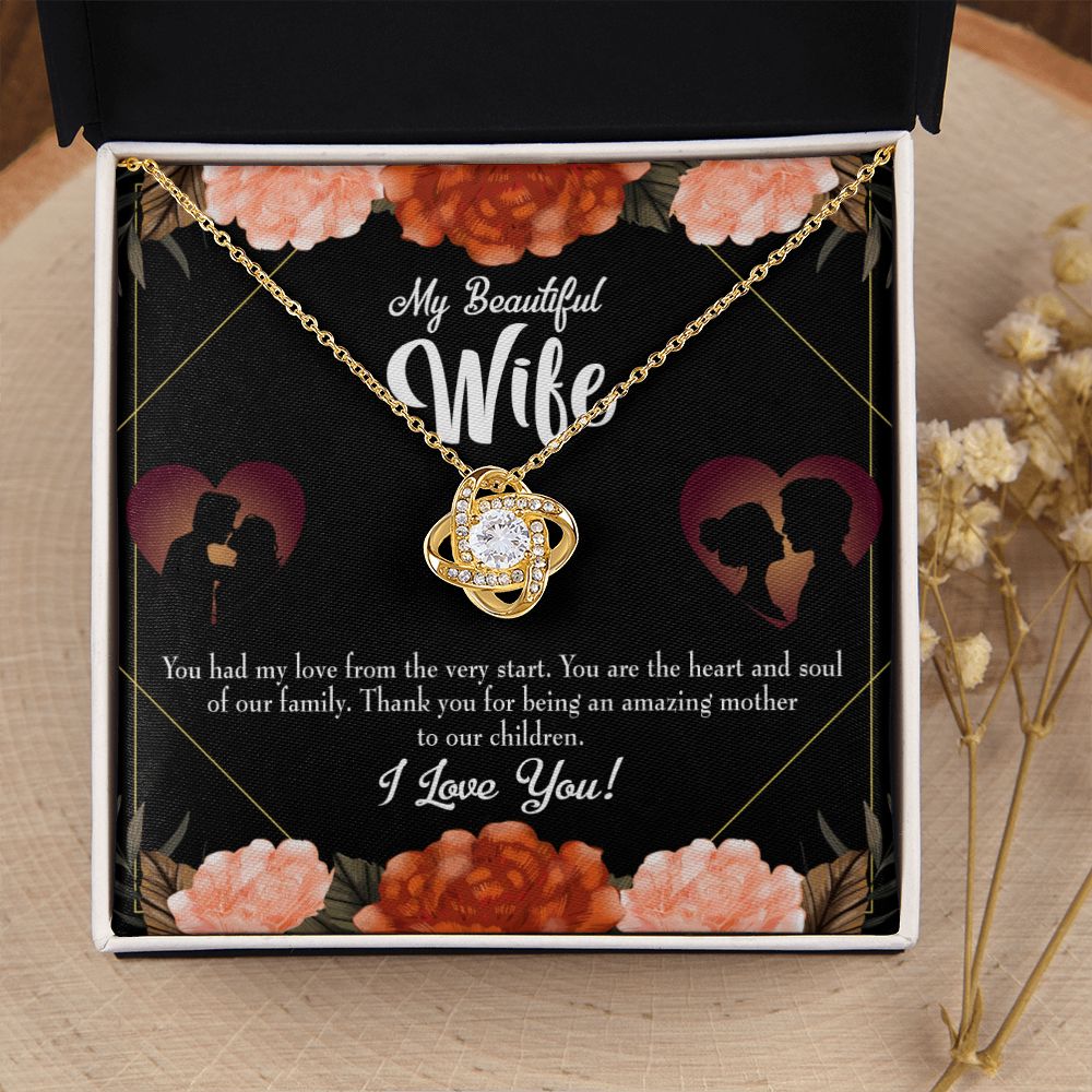 To My Wife Heart and Soul Infinity Knot Necklace Message Card-Express Your Love Gifts