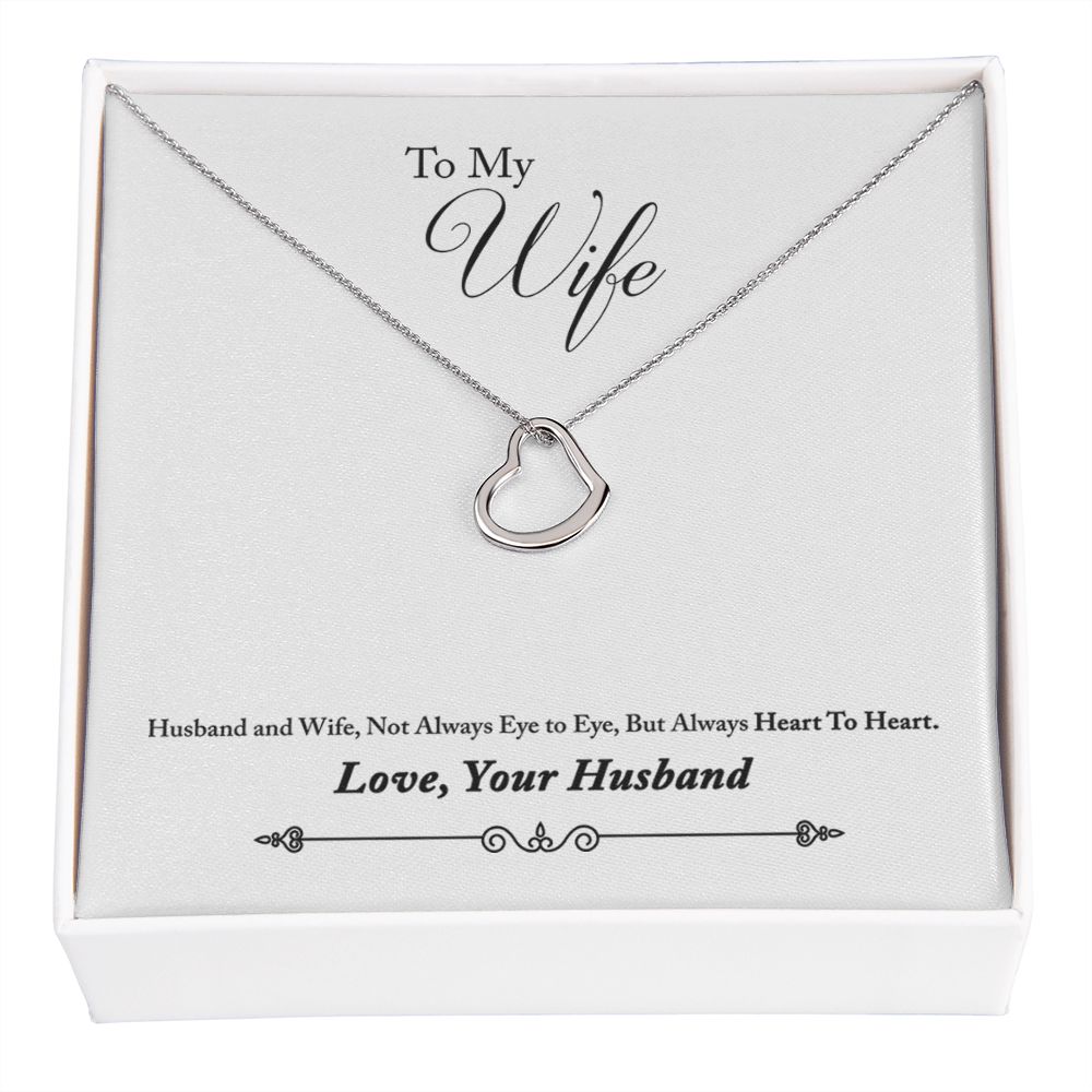 To My Wife Heart to Heart Delicate Heart Necklace-Express Your Love Gifts