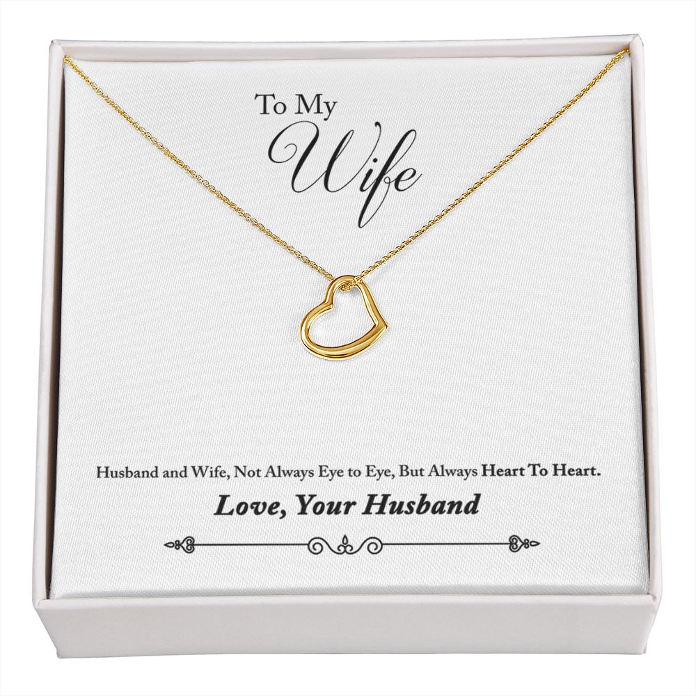 To My Wife Heart to Heart Delicate Heart Necklace-Express Your Love Gifts