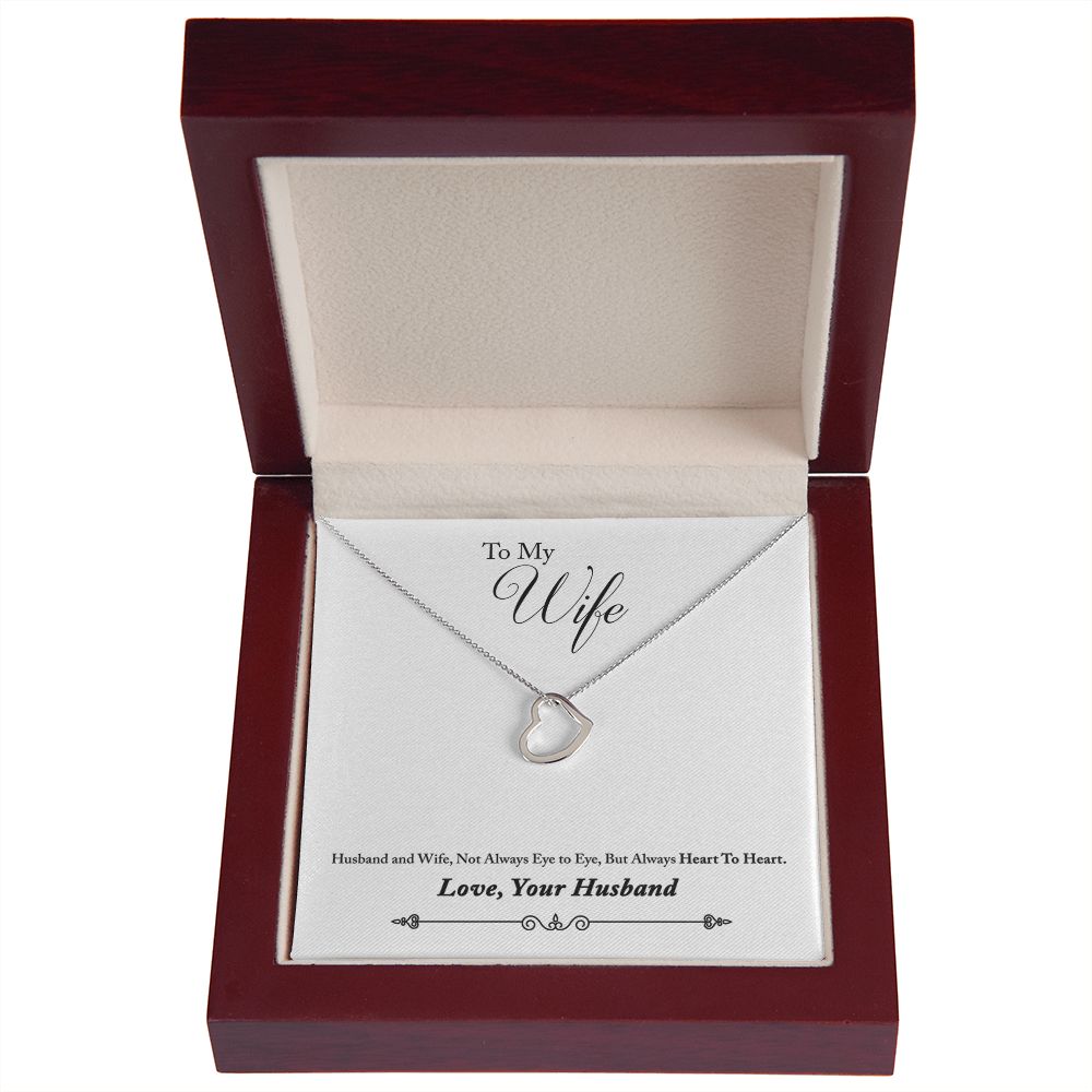 To My Wife Heart to Heart Delicate Heart Necklace-Express Your Love Gifts