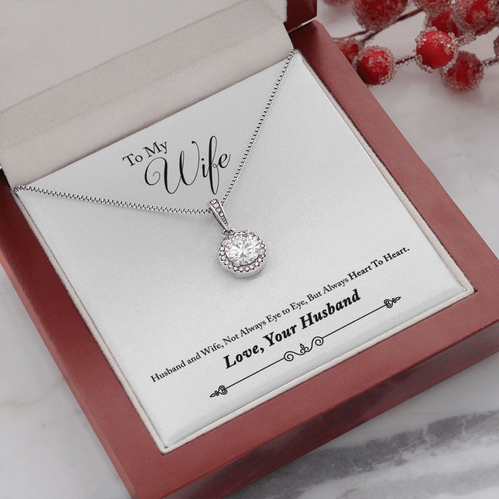 To My Wife Heart to Heart Eternal Hope Necklace Message Card-Express Your Love Gifts