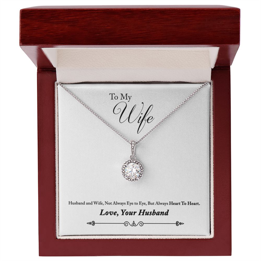 To My Wife Heart to Heart Eternal Hope Necklace Message Card-Express Your Love Gifts