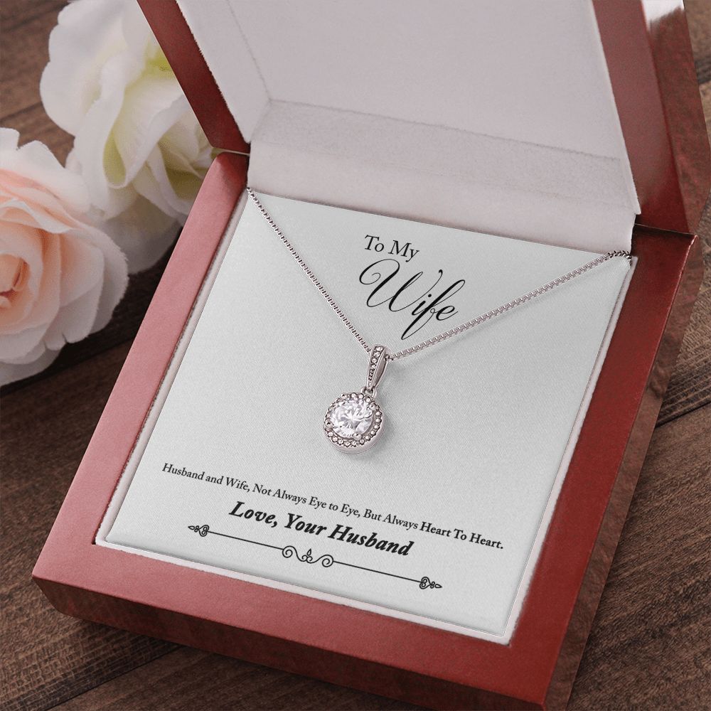 To My Wife Heart to Heart Eternal Hope Necklace Message Card-Express Your Love Gifts