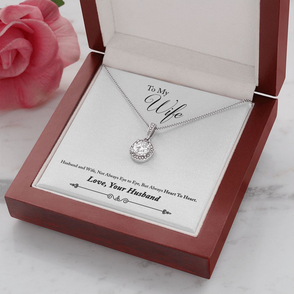 To My Wife Heart to Heart Eternal Hope Necklace Message Card-Express Your Love Gifts