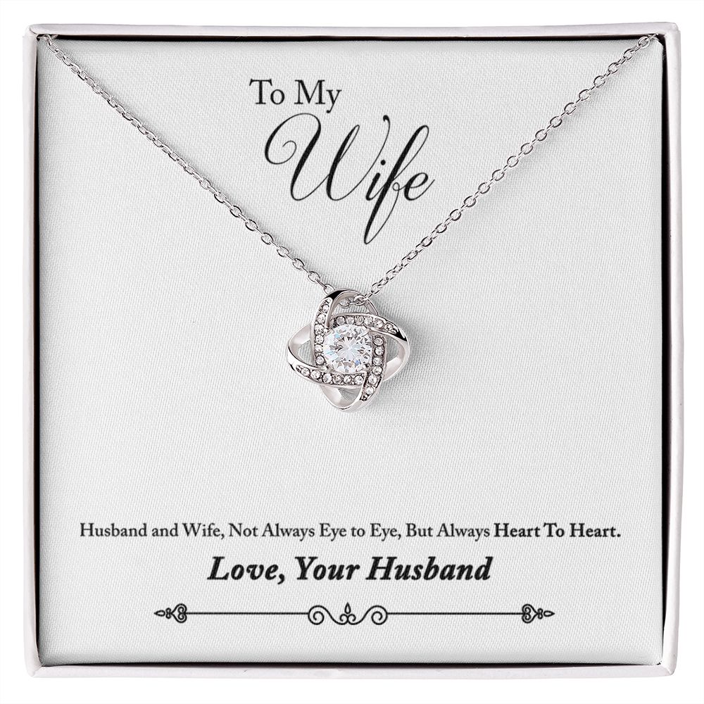 To My Wife Heart to Heart Infinity Knot Necklace Message Card-Express Your Love Gifts