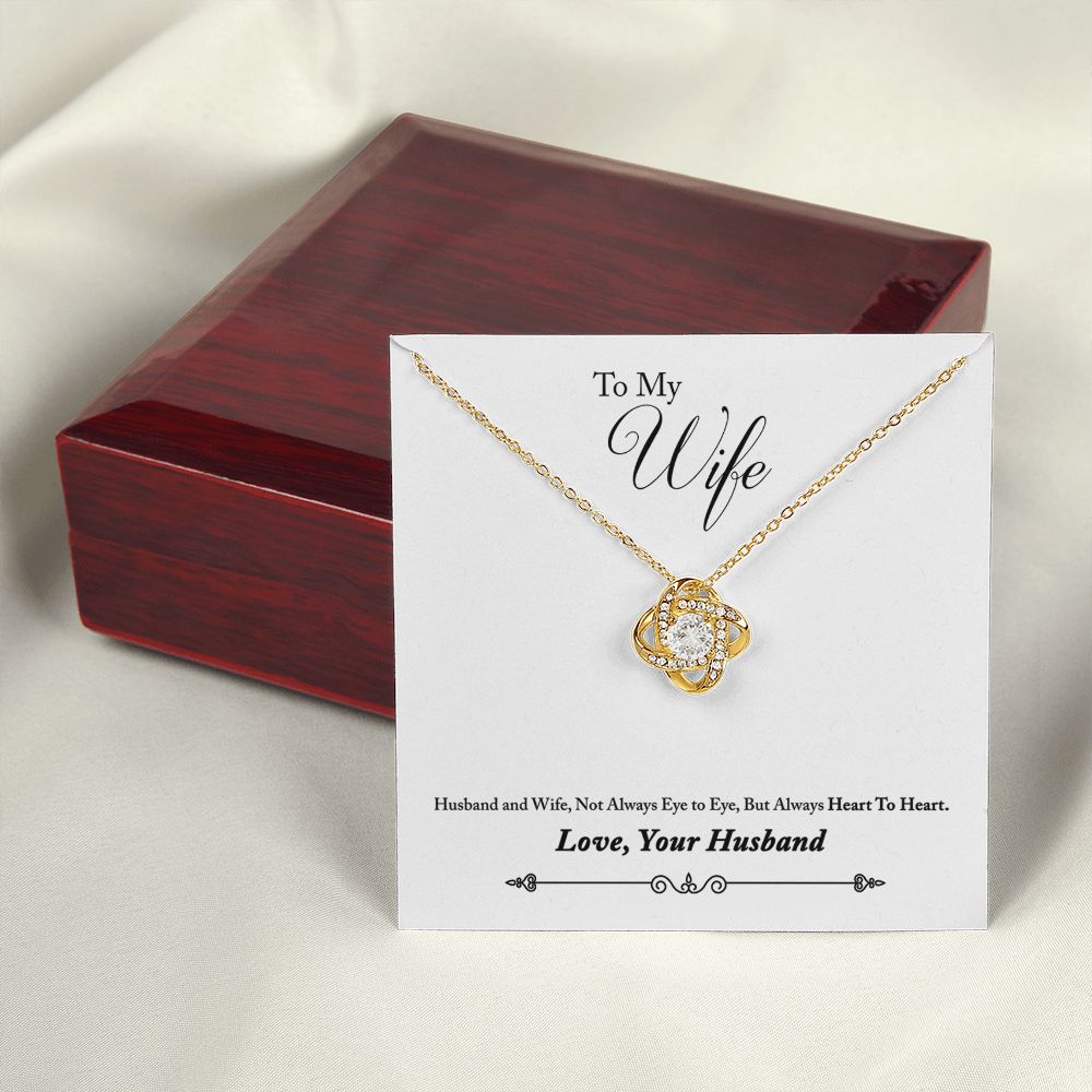 To My Wife Heart to Heart Infinity Knot Necklace Message Card-Express Your Love Gifts