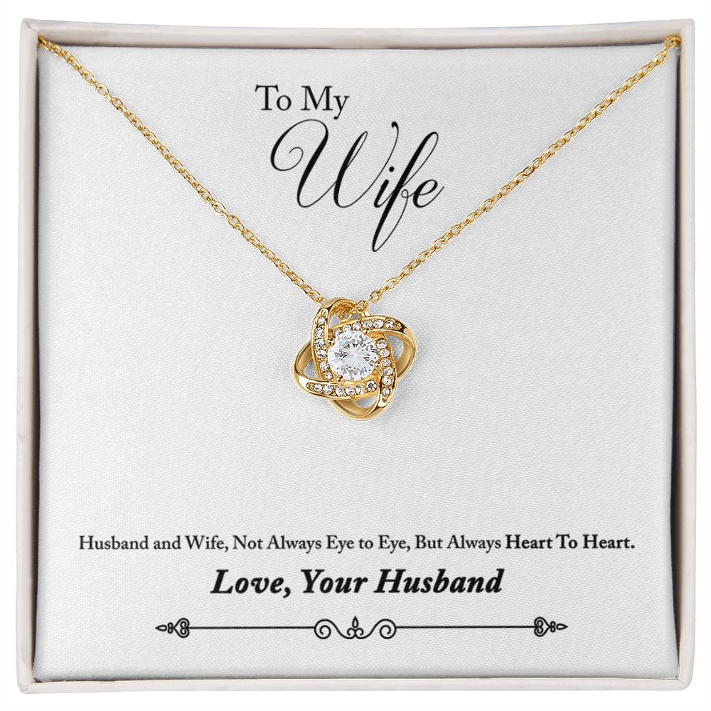 To My Wife Heart to Heart Infinity Knot Necklace Message Card-Express Your Love Gifts