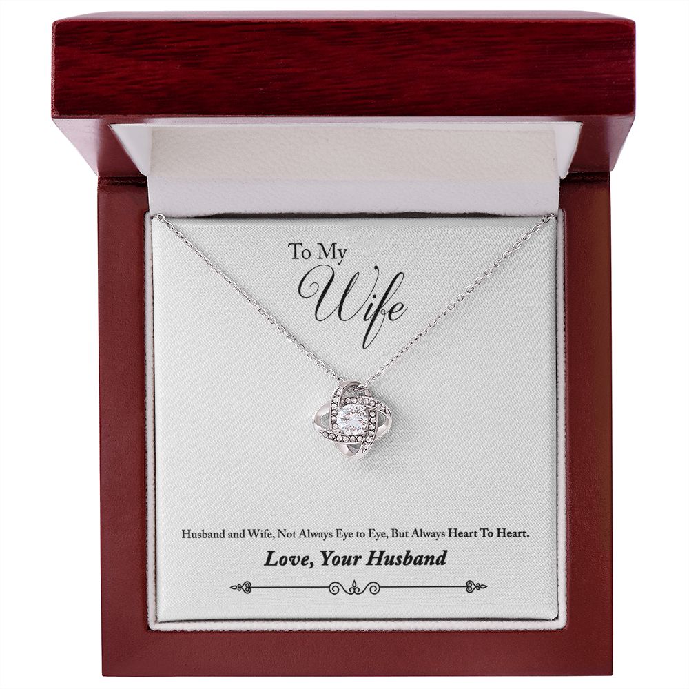 To My Wife Heart to Heart Infinity Knot Necklace Message Card-Express Your Love Gifts