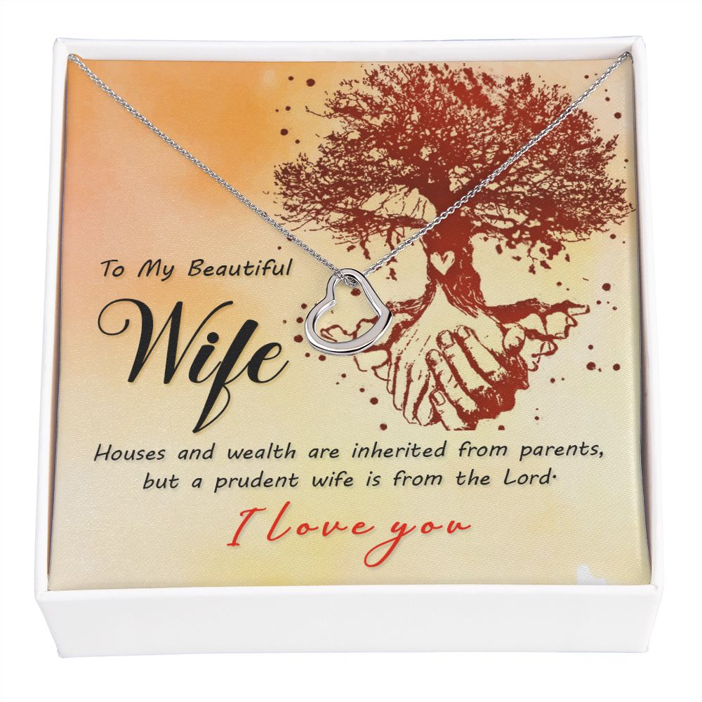 To My Wife House and Wealth Delicate Heart Necklace-Express Your Love Gifts