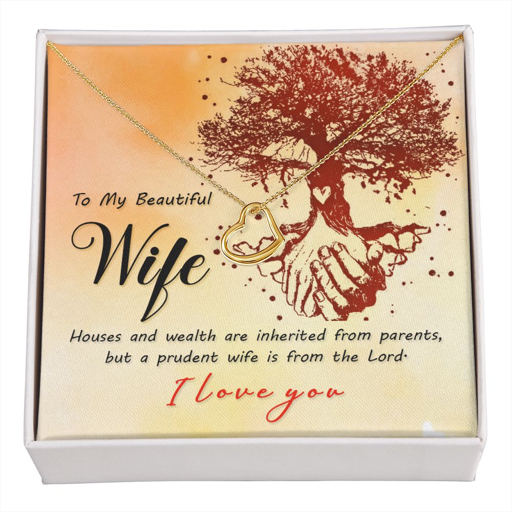 To My Wife House and Wealth Delicate Heart Necklace-Express Your Love Gifts