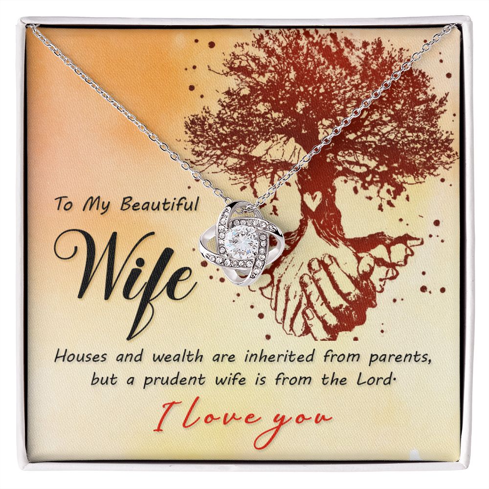 To My Wife House and Wealth Infinity Knot Necklace Message Card-Express Your Love Gifts