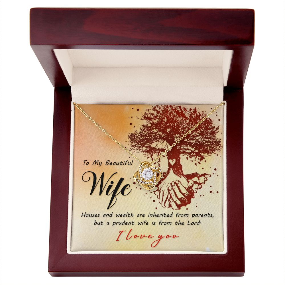 To My Wife House and Wealth Infinity Knot Necklace Message Card-Express Your Love Gifts