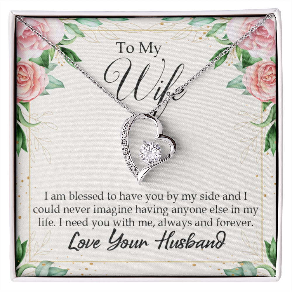 To My Wife I Am Blessed to Have You Forever Necklace w Message Card-Express Your Love Gifts