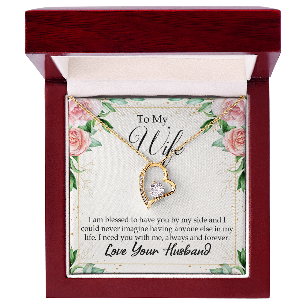 To My Wife I Am Blessed to Have You Forever Necklace w Message Card-Express Your Love Gifts