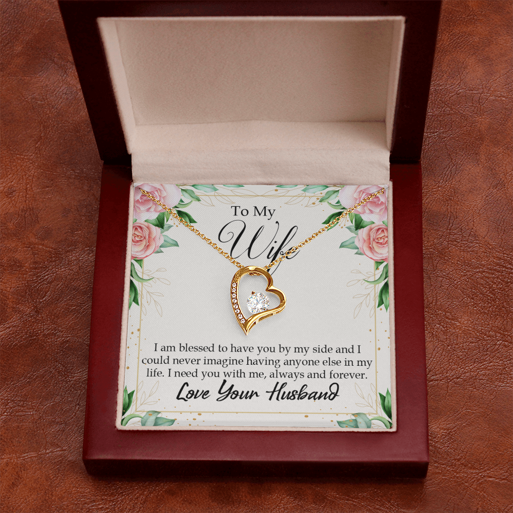 To My Wife I Am Blessed to Have You Forever Necklace w Message Card-Express Your Love Gifts