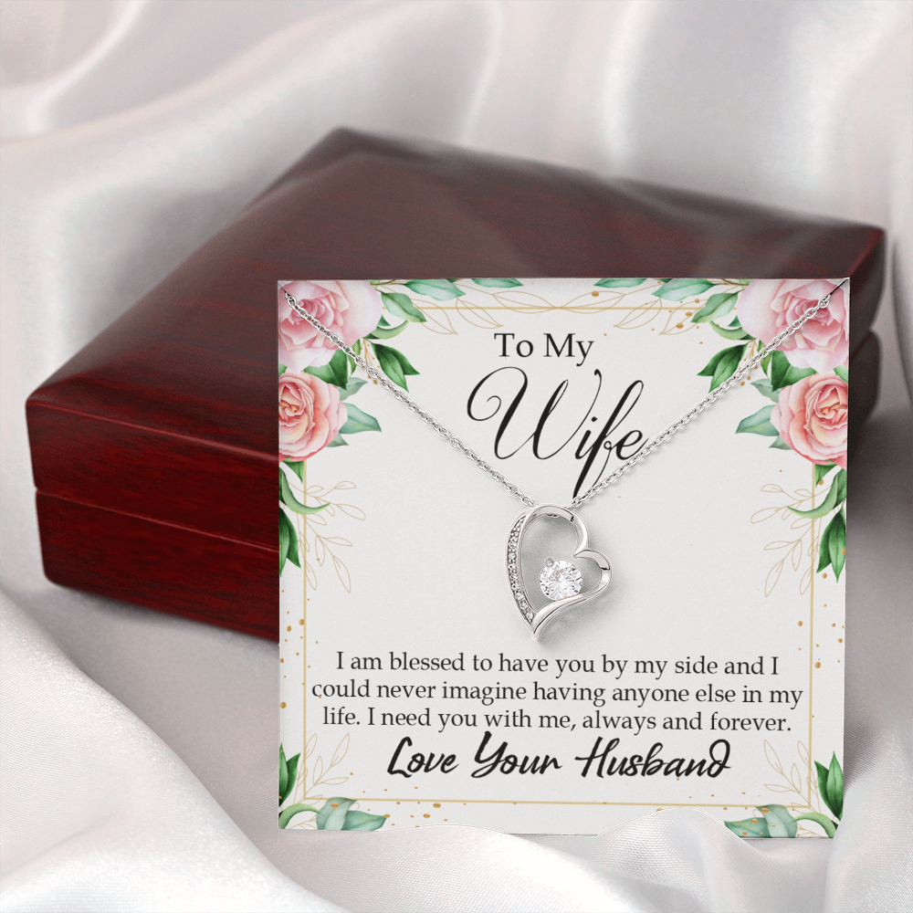 To My Wife I Am Blessed to Have You Forever Necklace w Message Card-Express Your Love Gifts