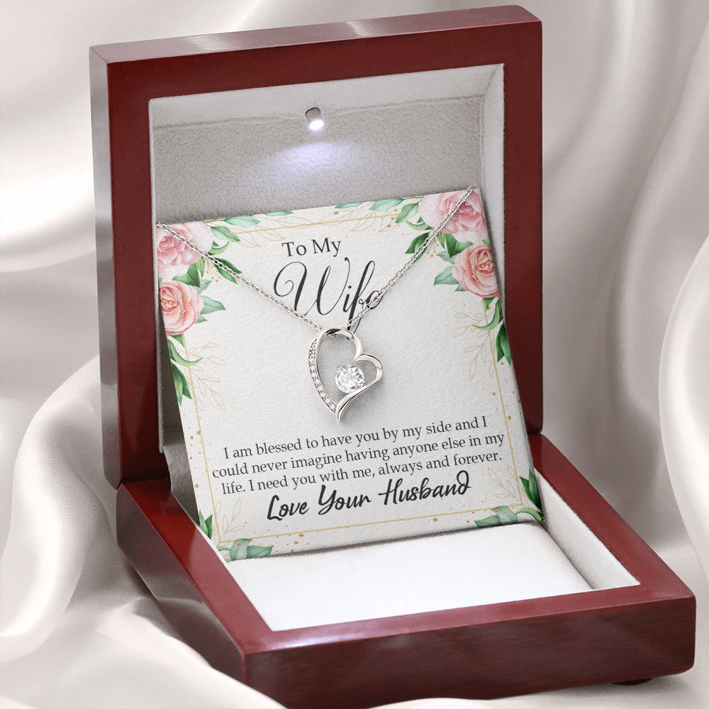 To My Wife I Am Blessed to Have You Forever Necklace w Message Card-Express Your Love Gifts