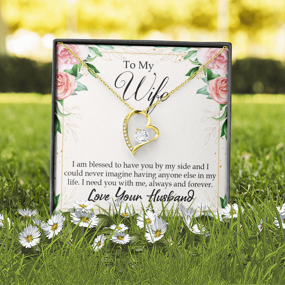 To My Wife I Am Blessed to Have You Forever Necklace w Message Card-Express Your Love Gifts