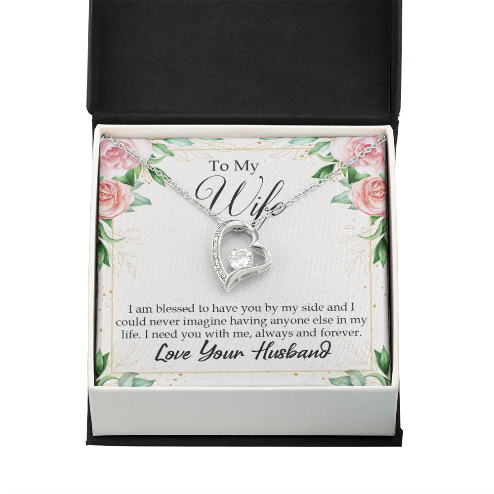 To My Wife I Am Blessed to Have You Forever Necklace w Message Card-Express Your Love Gifts