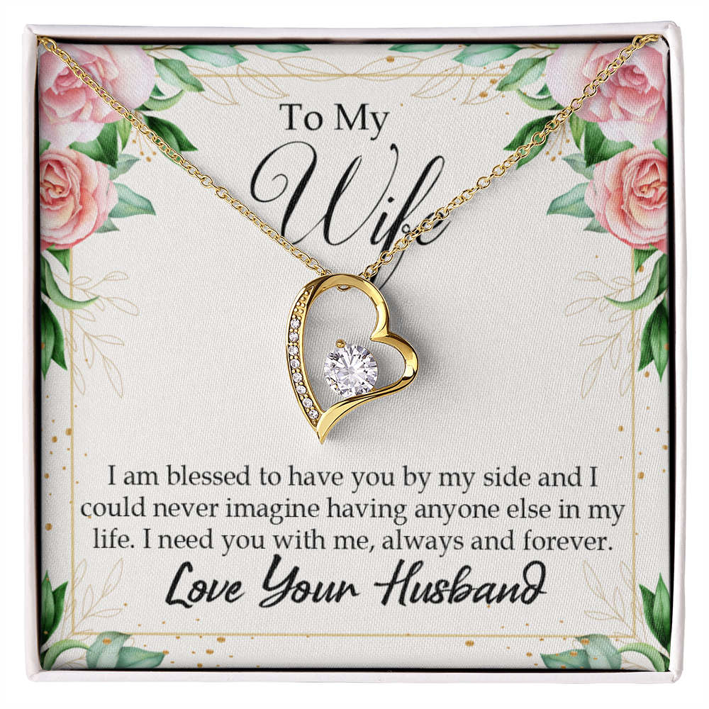 To My Wife I Am Blessed to Have You Forever Necklace w Message Card-Express Your Love Gifts