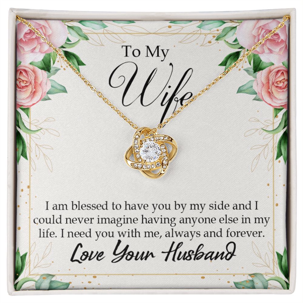 To My Wife I Am Blessed to Have You Infinity Knot Necklace Message Card-Express Your Love Gifts