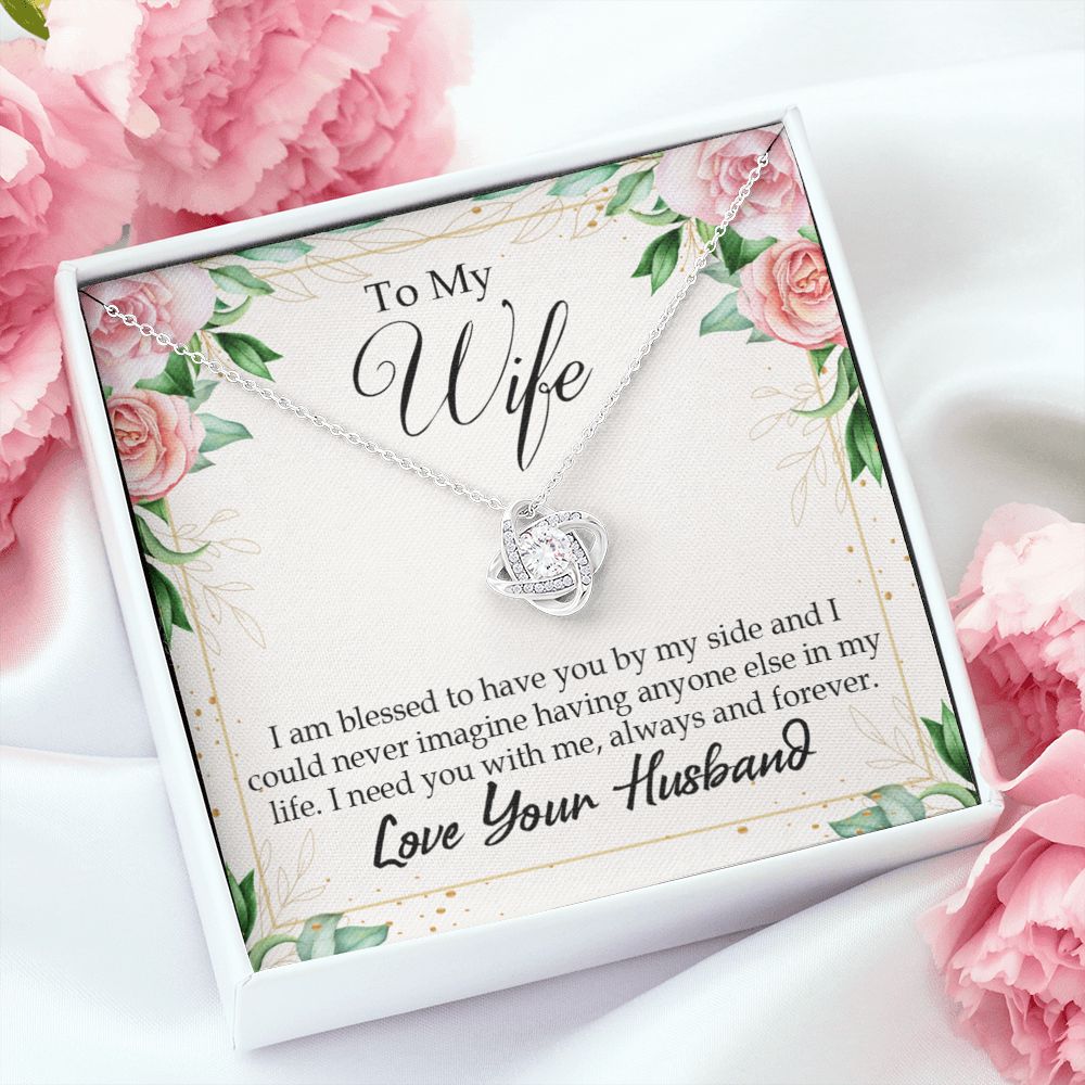 To My Wife I Am Blessed to Have You Infinity Knot Necklace Message Card-Express Your Love Gifts