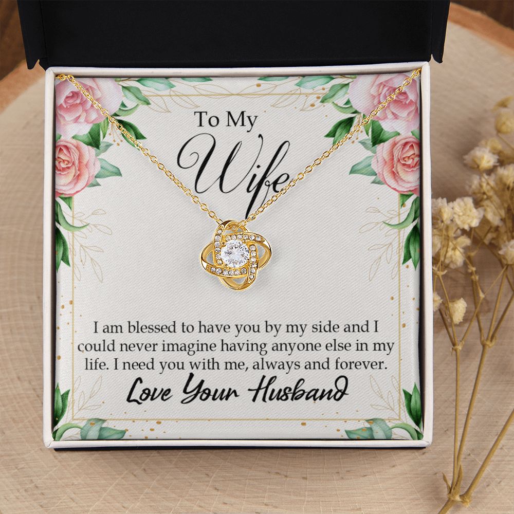 To My Wife I Am Blessed to Have You Infinity Knot Necklace Message Card-Express Your Love Gifts