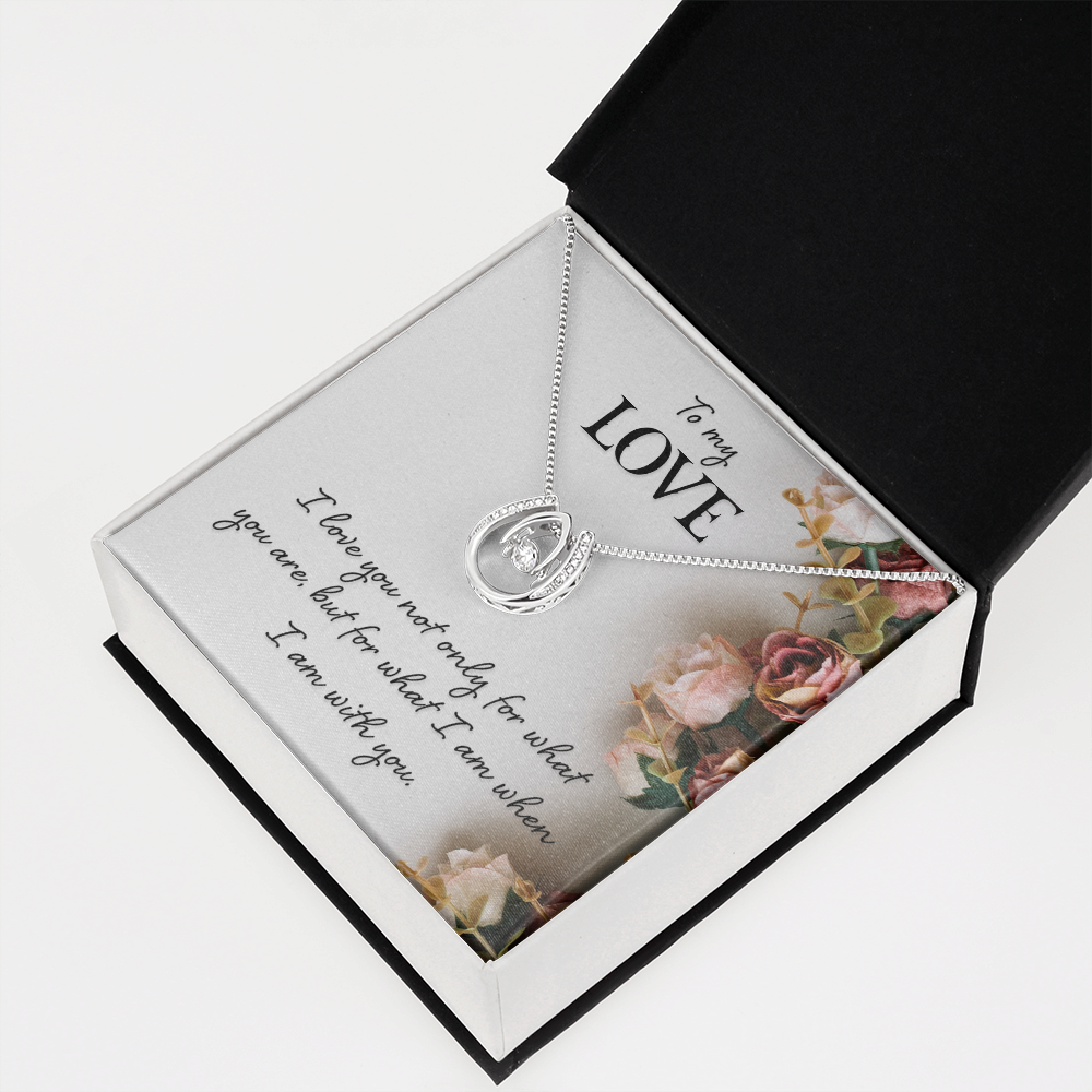 To My Wife I Am With You Lucky Horseshoe Necklace Message Card 14k w CZ Crystals-Express Your Love Gifts