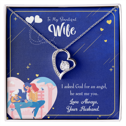 To My Wife I Asked God Forever Necklace w Message Card-Express Your Love Gifts