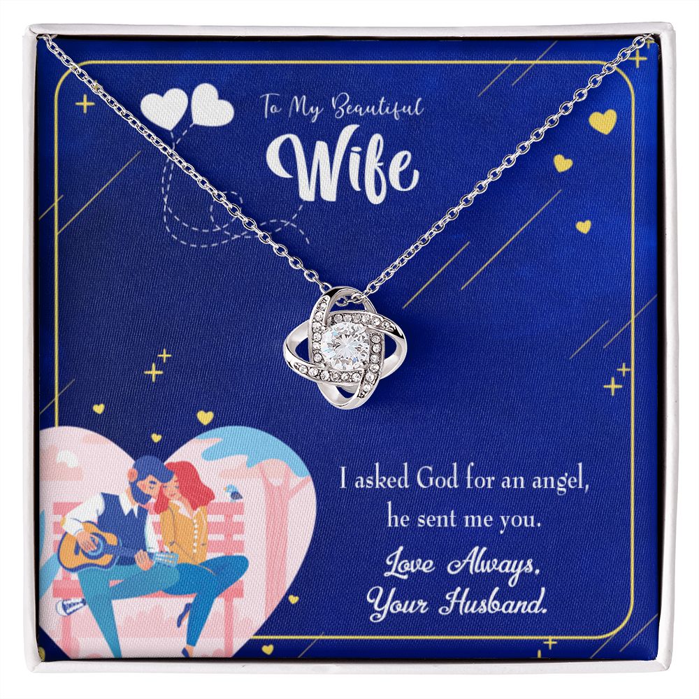 To My Wife I Asked God Infinity Knot Necklace Message Card-Express Your Love Gifts
