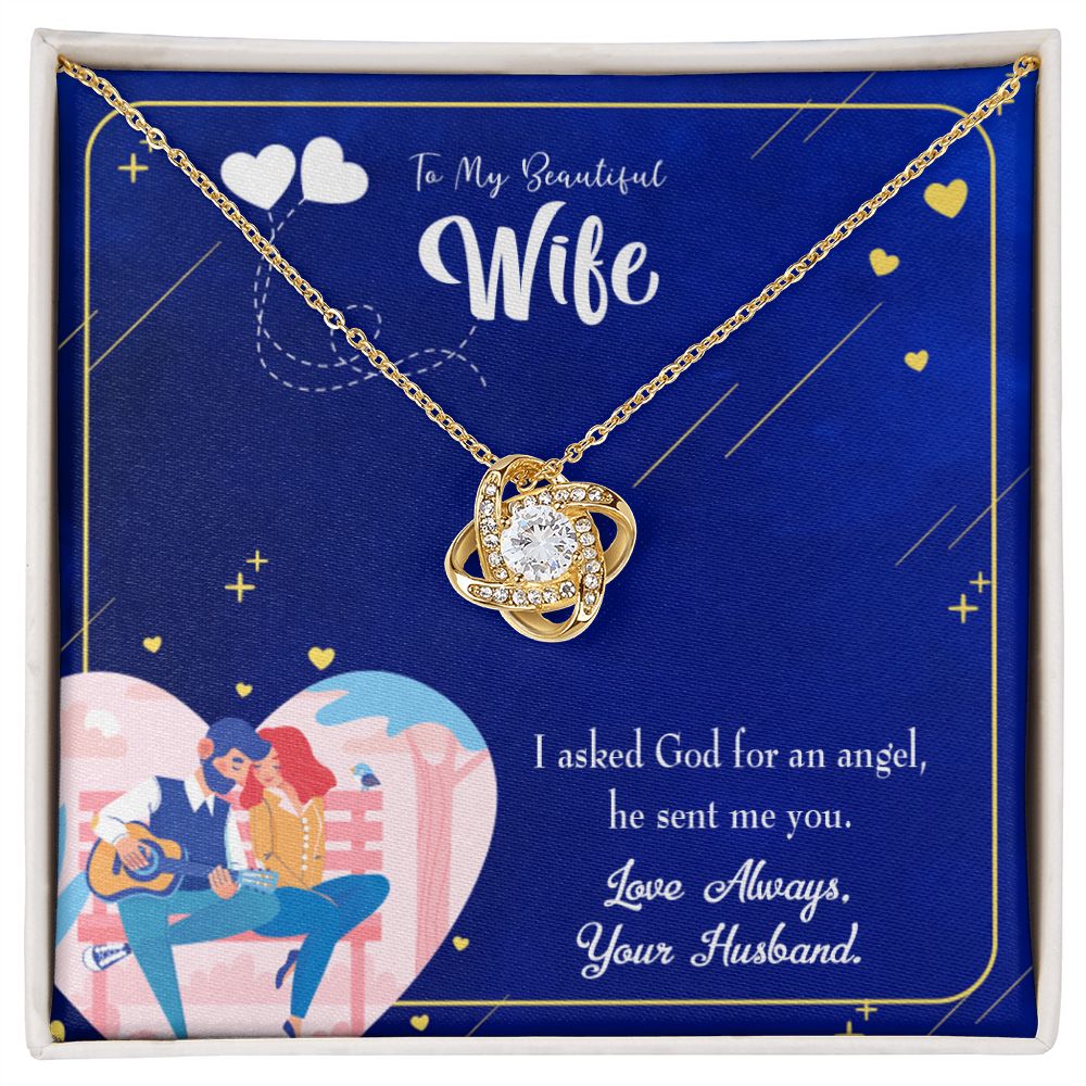 To My Wife I Asked God Infinity Knot Necklace Message Card-Express Your Love Gifts