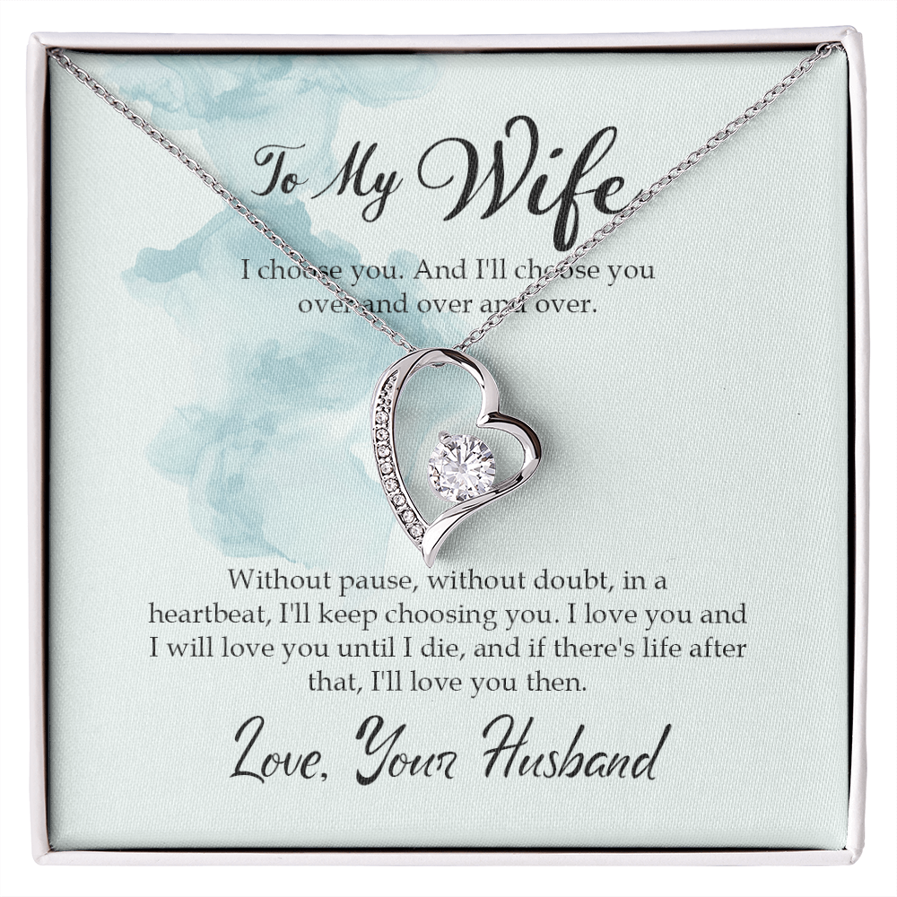 To My Wife I Choose You Forever Necklace w Message Card-Express Your Love Gifts