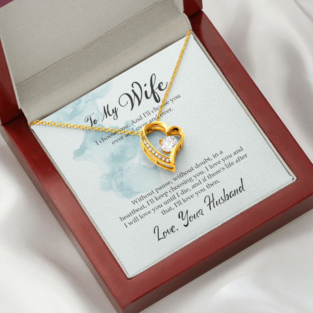 To My Wife I Choose You Forever Necklace w Message Card-Express Your Love Gifts