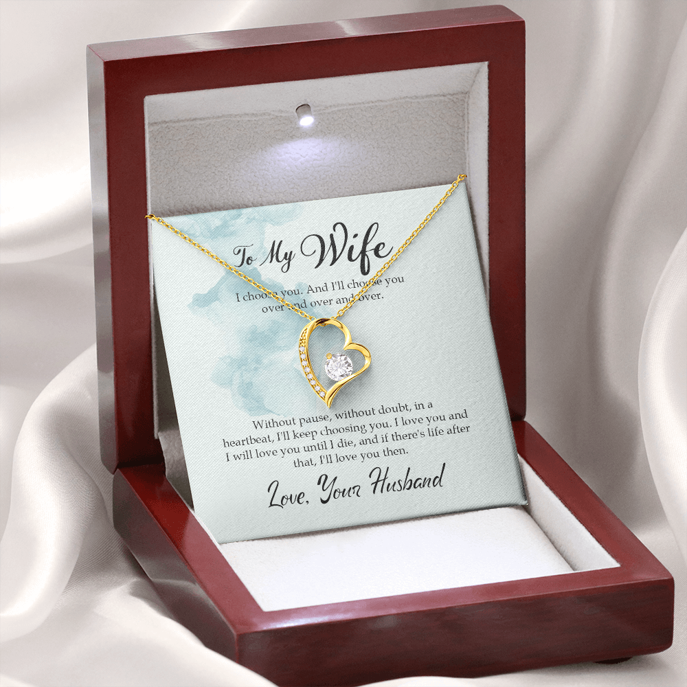 To My Wife I Choose You Forever Necklace w Message Card-Express Your Love Gifts