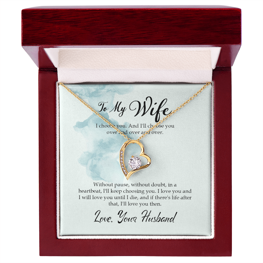 To My Wife I Choose You Forever Necklace w Message Card-Express Your Love Gifts