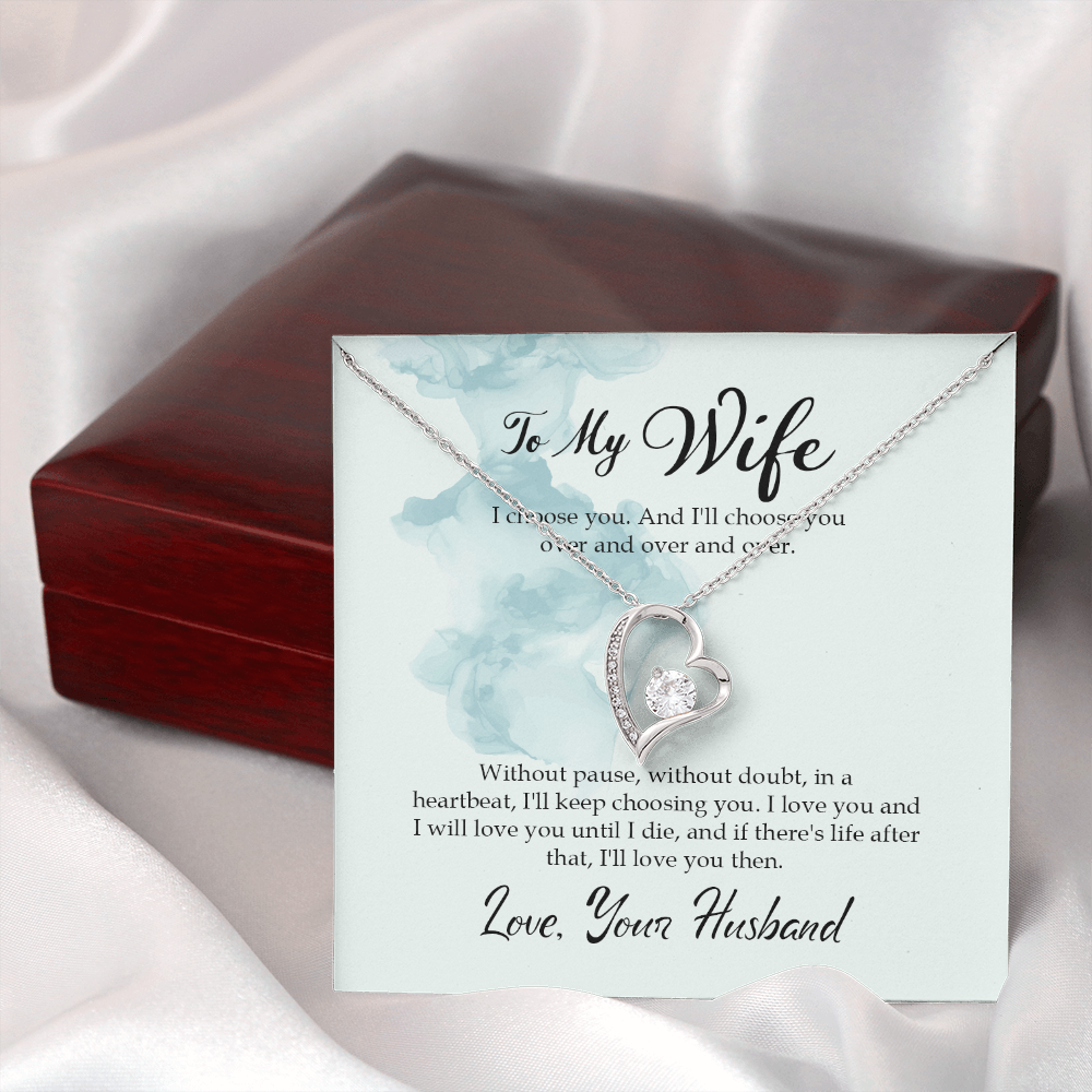 To My Wife I Choose You Forever Necklace w Message Card-Express Your Love Gifts