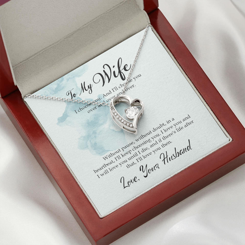 To My Wife I Choose You Forever Necklace w Message Card-Express Your Love Gifts