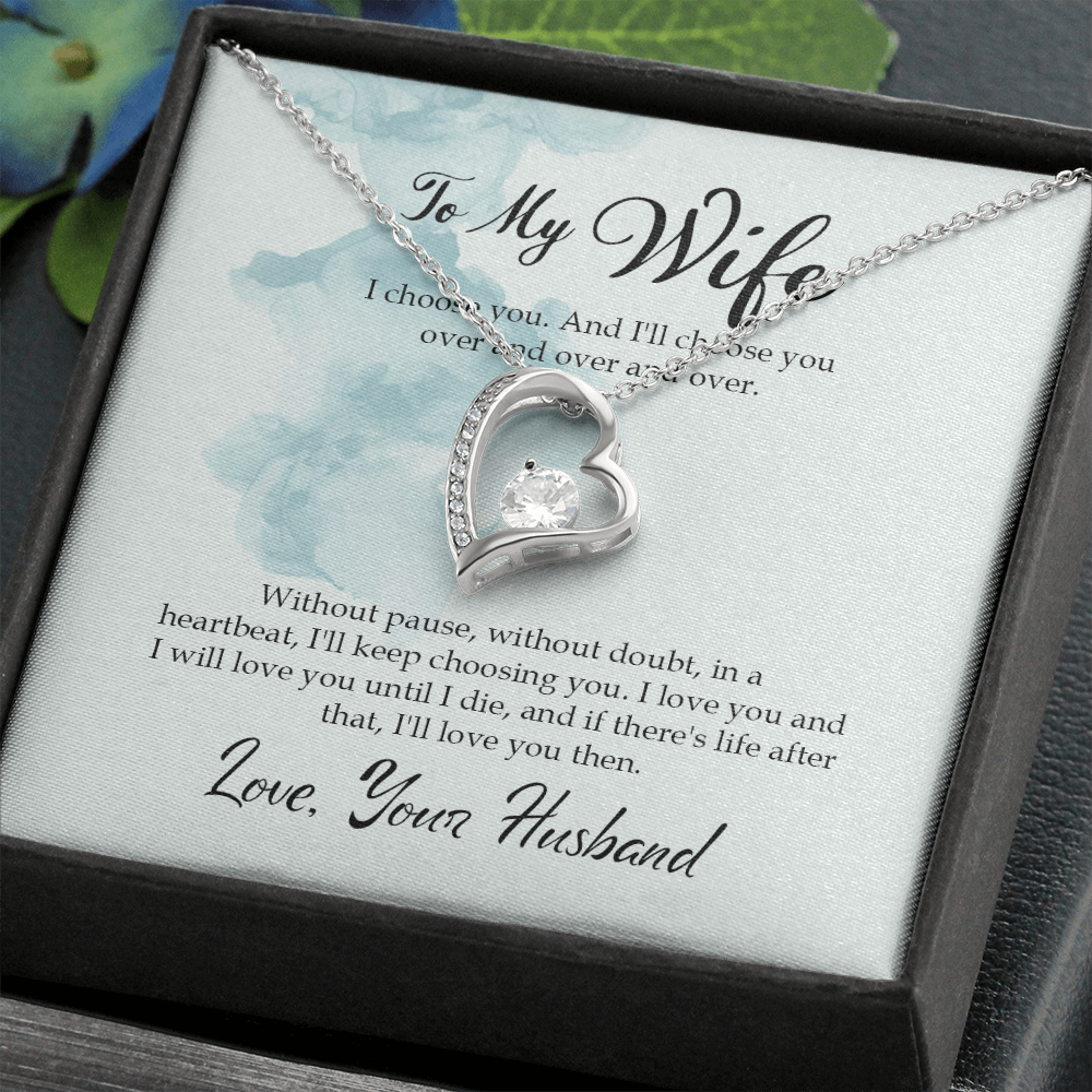 To My Wife I Choose You Forever Necklace w Message Card-Express Your Love Gifts