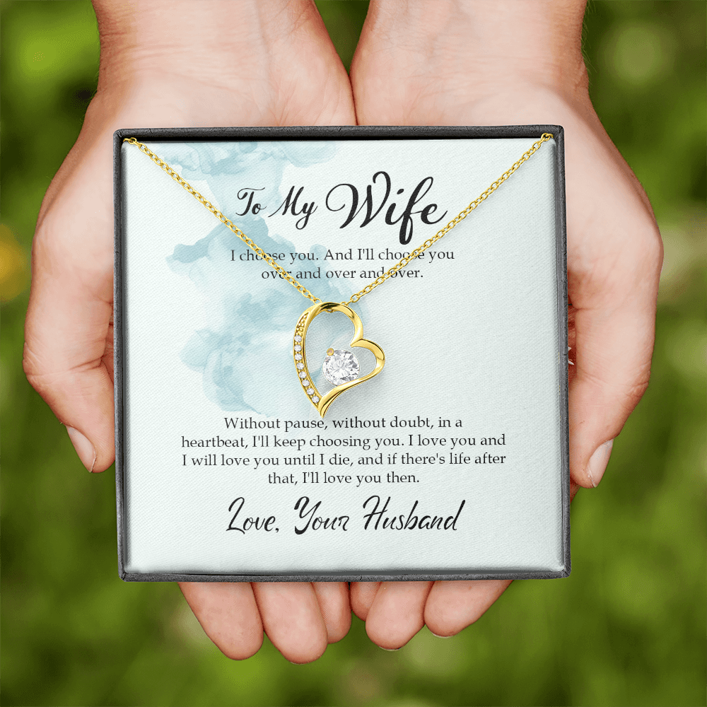 To My Wife I Choose You Forever Necklace w Message Card-Express Your Love Gifts