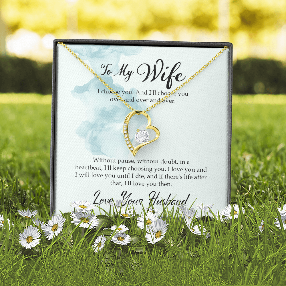 To My Wife I Choose You Forever Necklace w Message Card-Express Your Love Gifts