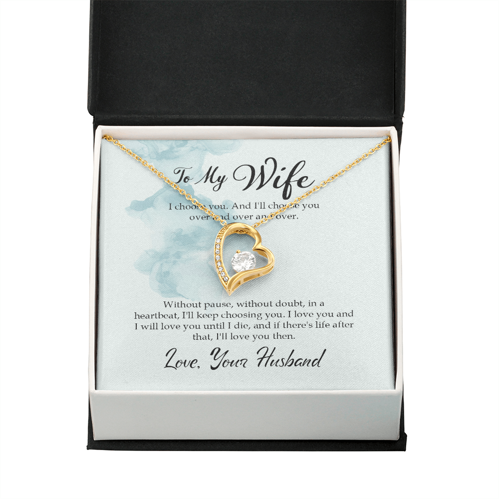 To My Wife I Choose You Forever Necklace w Message Card-Express Your Love Gifts