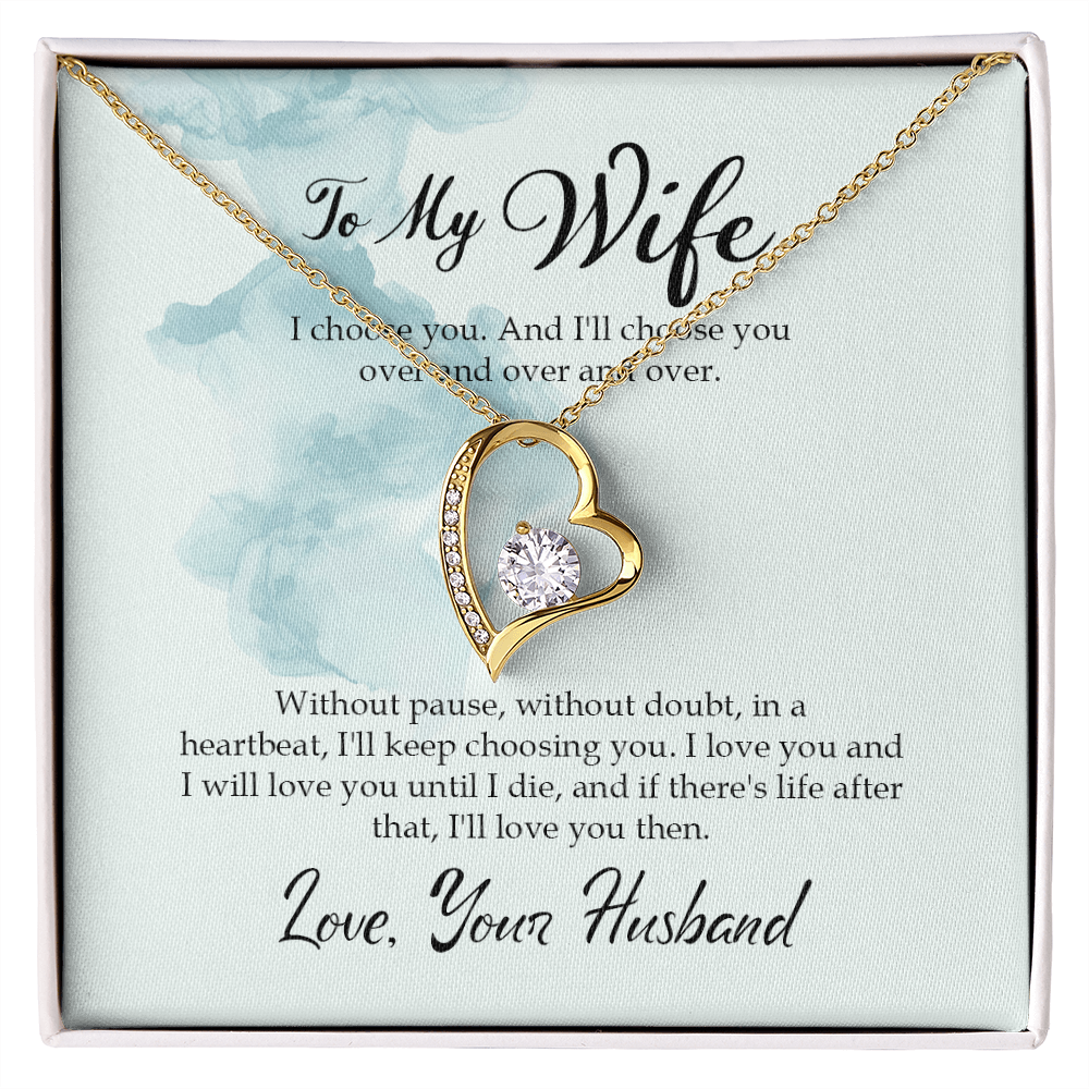 To My Wife I Choose You Forever Necklace w Message Card-Express Your Love Gifts