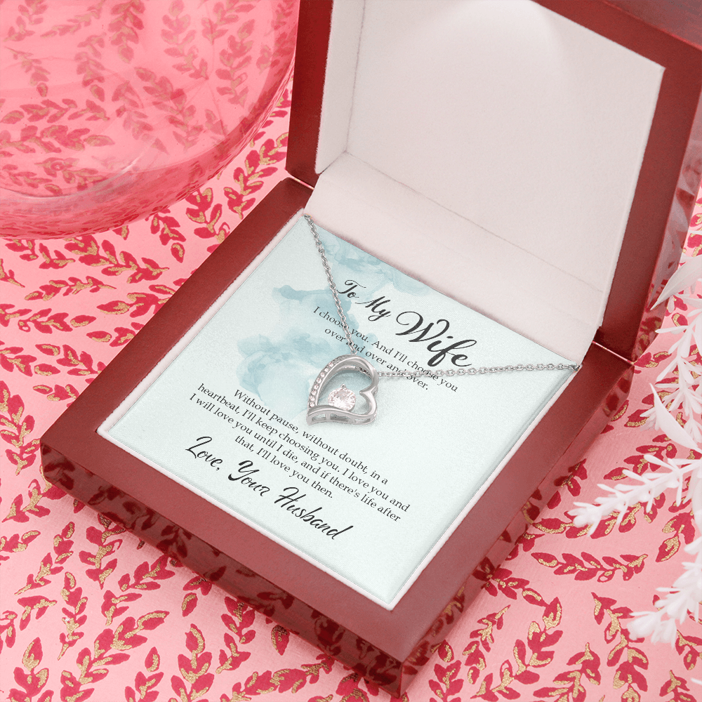 To My Wife I Choose You Forever Necklace w Message Card-Express Your Love Gifts