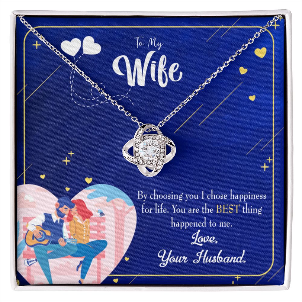 To My Wife I Chose Happiness Infinity Knot Necklace Message Card-Express Your Love Gifts