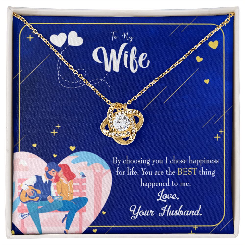 To My Wife I Chose Happiness Infinity Knot Necklace Message Card-Express Your Love Gifts