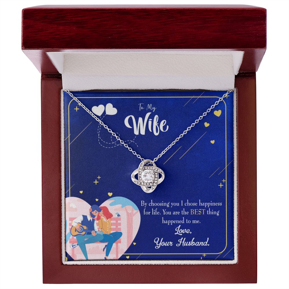 To My Wife I Chose Happiness Infinity Knot Necklace Message Card-Express Your Love Gifts